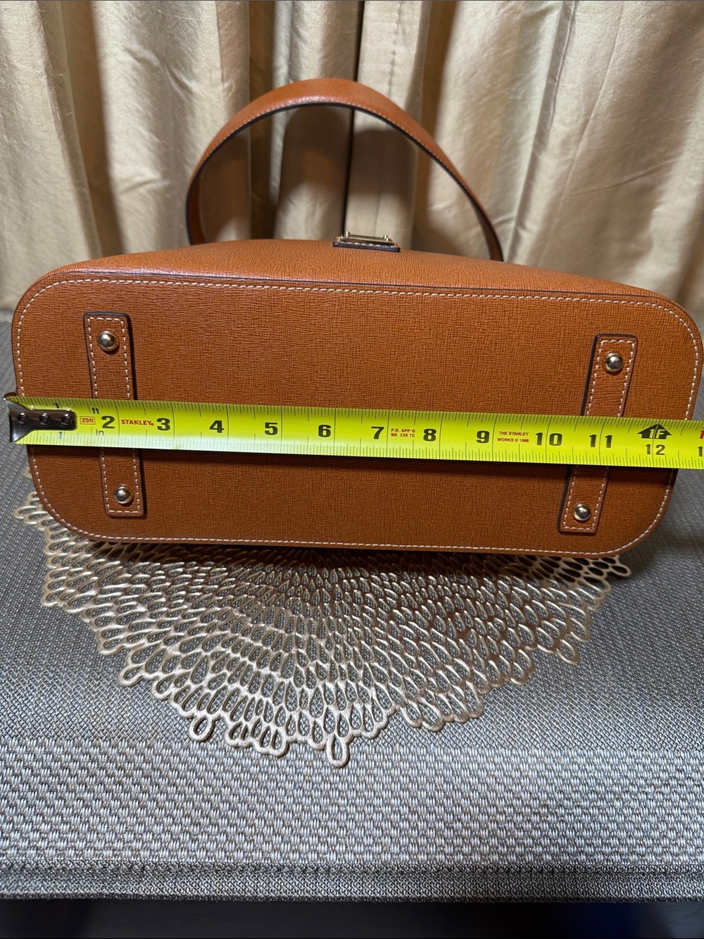 Dooney & Bourke Saffiano Leather Hobo Shoulder Bag - Cognac / Caramel (EUC) - Picture 11 of 14